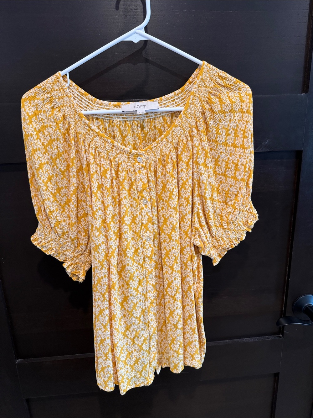 LOFT Floral Button-Front Top